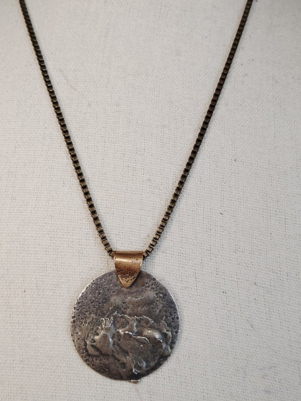 Artisan Sterling Silver “Cuento Largo Corto” Face Pendant Necklace
